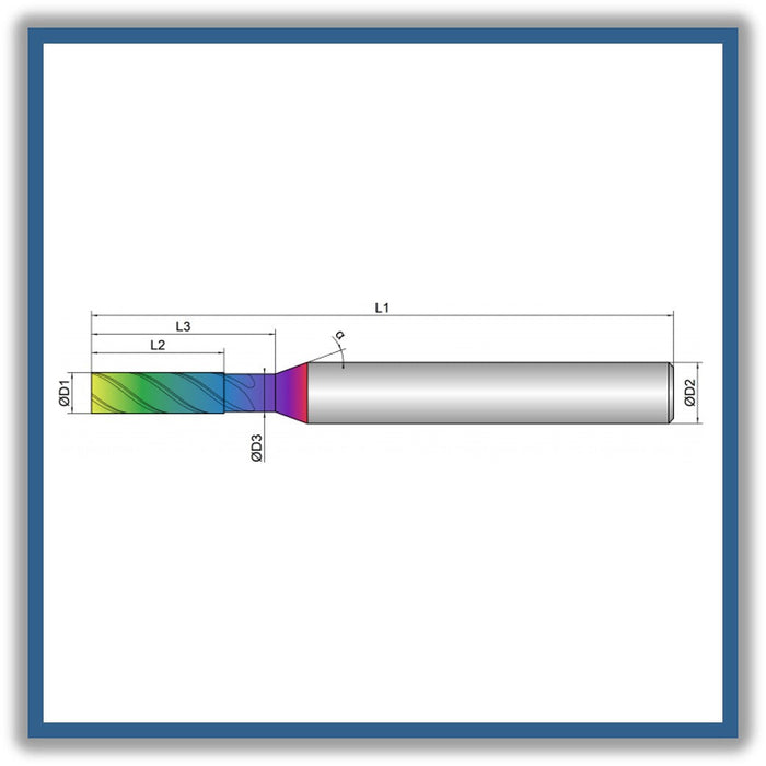 Solid Carbide End Mill 4mm 4x13-18x57xD6