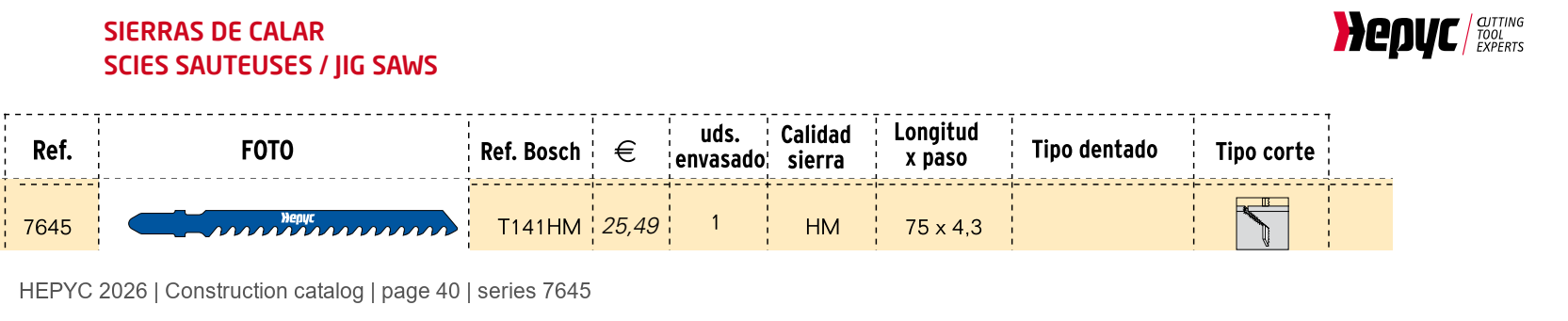 HEPYC 7645 catalog specifications