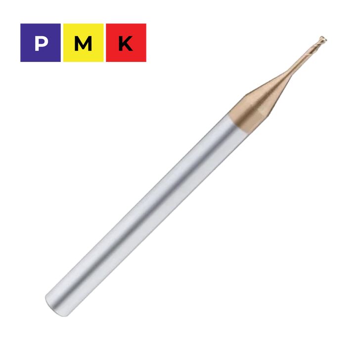 Solid Carbide 2 Flute End Mill with Extended Neck TiCrSiN