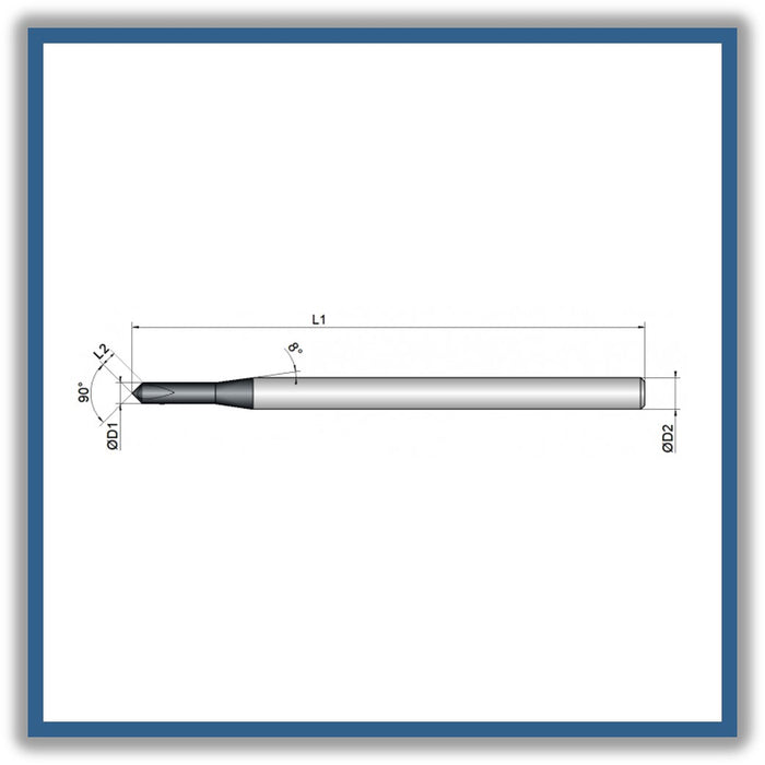 Solid Carbide Chamfer 90° 1mm 1x50xD3