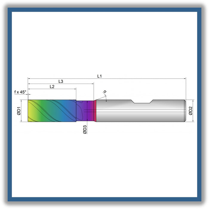 Solid Carbide End Mill 10mm 10C0.2x22-30x72xD10