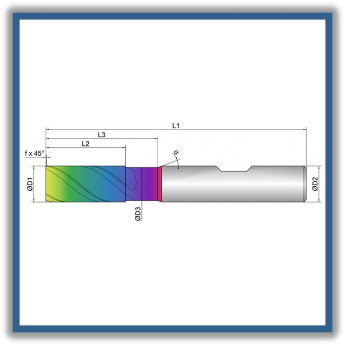 Solid Carbide End Mill 10mm 10C0.2x22-30x72xD10