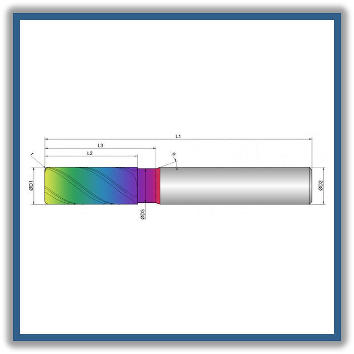 Solid Carbide End Mill 16mm 16R0.5x50-58x110xD16