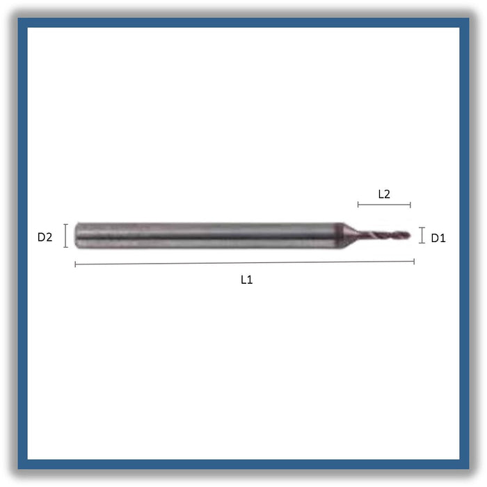 3xD Solid Carbide Drill 140º tip AlCrN coating DIN 6535 1.1mm 1.1x6x38xD3