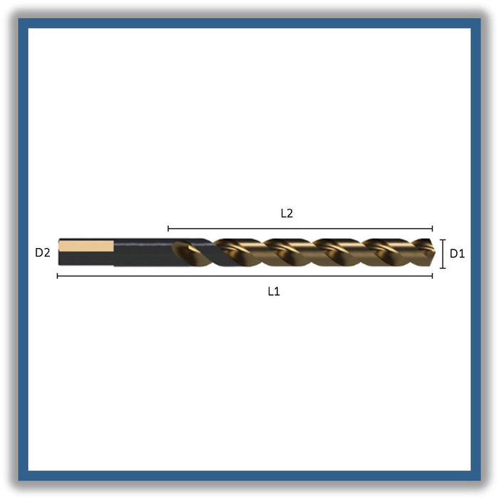 HSSCo Drill Tip of 135º Helix at 40º Short series Three-plane handle DIN 338W 8mm 8x75x117 (10pcs)