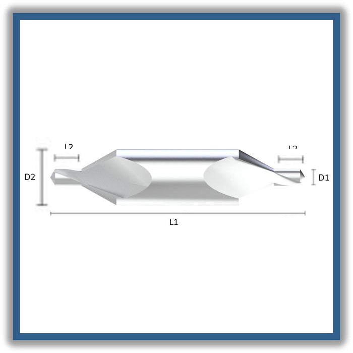 Solid Double End Carbide Centre Drill Tip of 118º DIN333A 5mm 5x6.9x66xD12.5