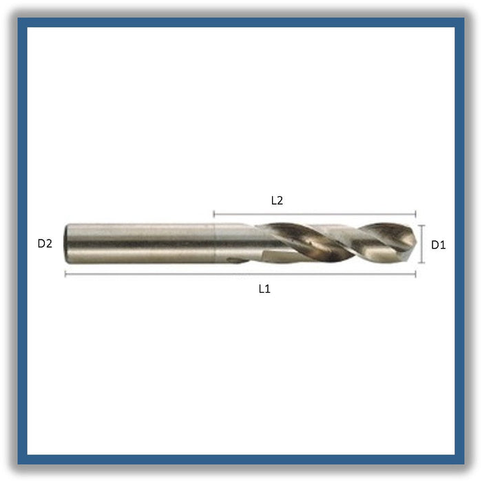 HSSCo Drill Tip of 135º Helix at 30º DIN 1897N 5.1mm 5.1x26x62xD5.1 (10pcs)