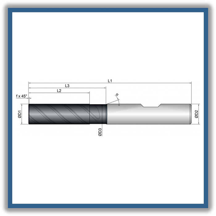 Solid Carbide End Mill 10mm 10C0.2x30-38x80xD10