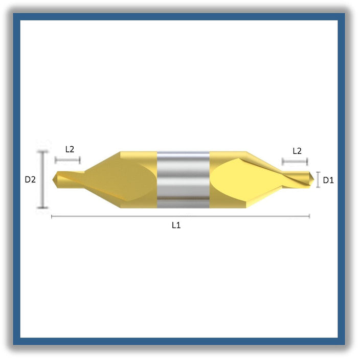 HSS Double End Centre Drill Tip of 118º DIN333A 1mm 1x1.6x31.5xD3.15