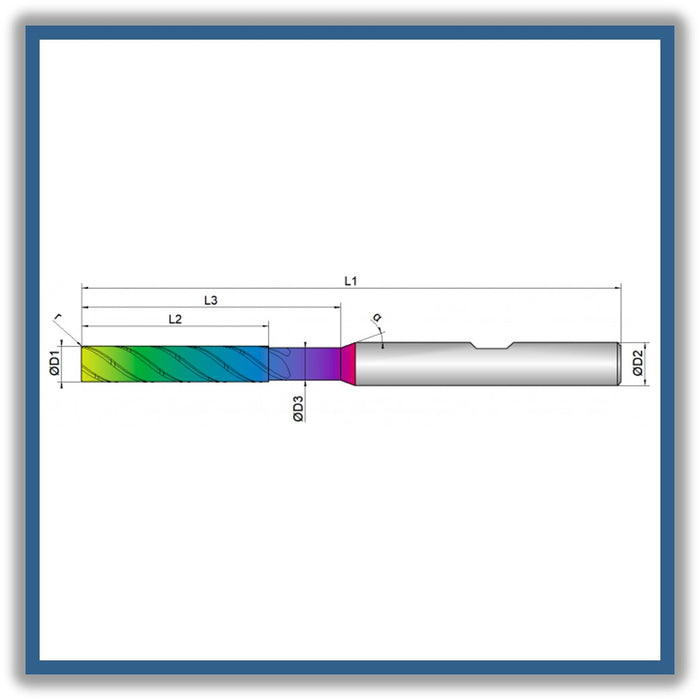 Solid Carbide End Mill 5mm 5R0.15x26-36x75xD6
