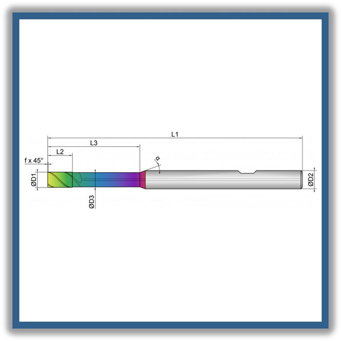 Solid Carbide End Mill 5mm 5C0.1x8-30x83xD6