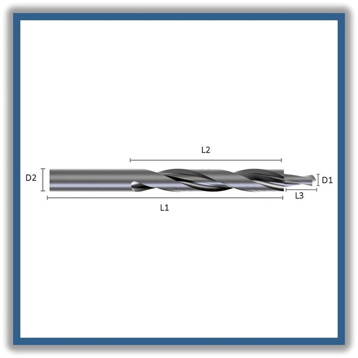 HSS Two-diameter Drill DIN8374 3.2mm 3.2x9x57x93xD6 (M-3)