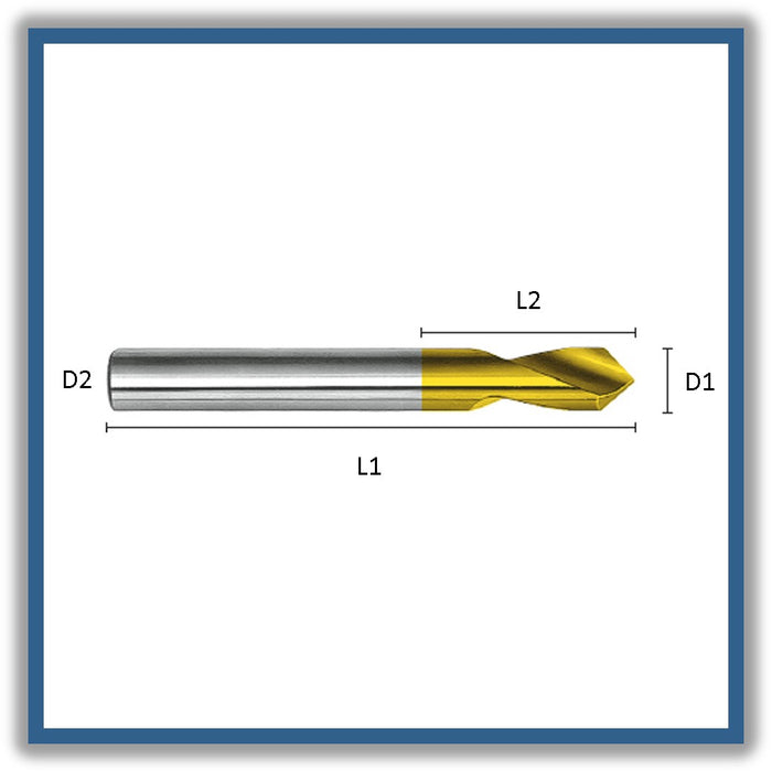 HSSCo Centre Drill Tip of 90º 3mm 3x10x50xD3