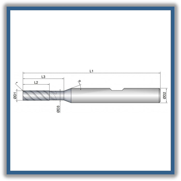 Solid Carbide End Mill 4mm 4R0.1x11-17x57xD6