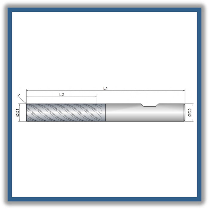 Solid Carbide End Mill 20mm 20R0.5x80-x150xD20