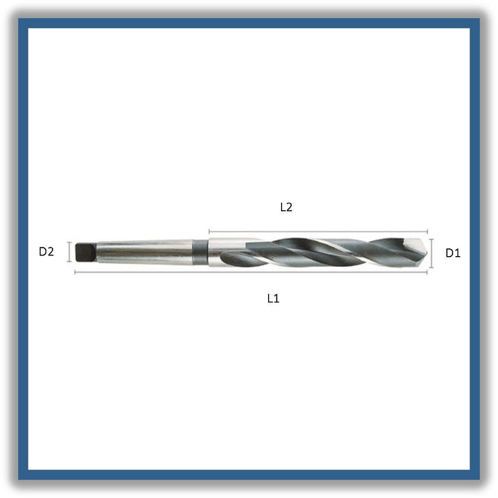 HSS Drill Taper Shank Tip of 118º Helix at 25º DIN345N - Carbide Tip 14.5mm 14.5x114x212xCM1