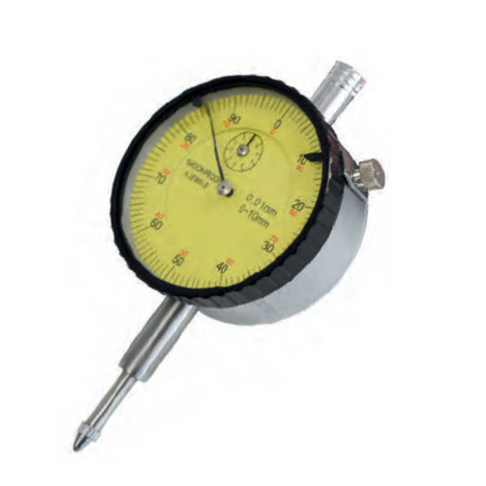 Dial indicator DIN 878, range 10 mm, special shock proof, reading 0.01 mm (MIB Germany)