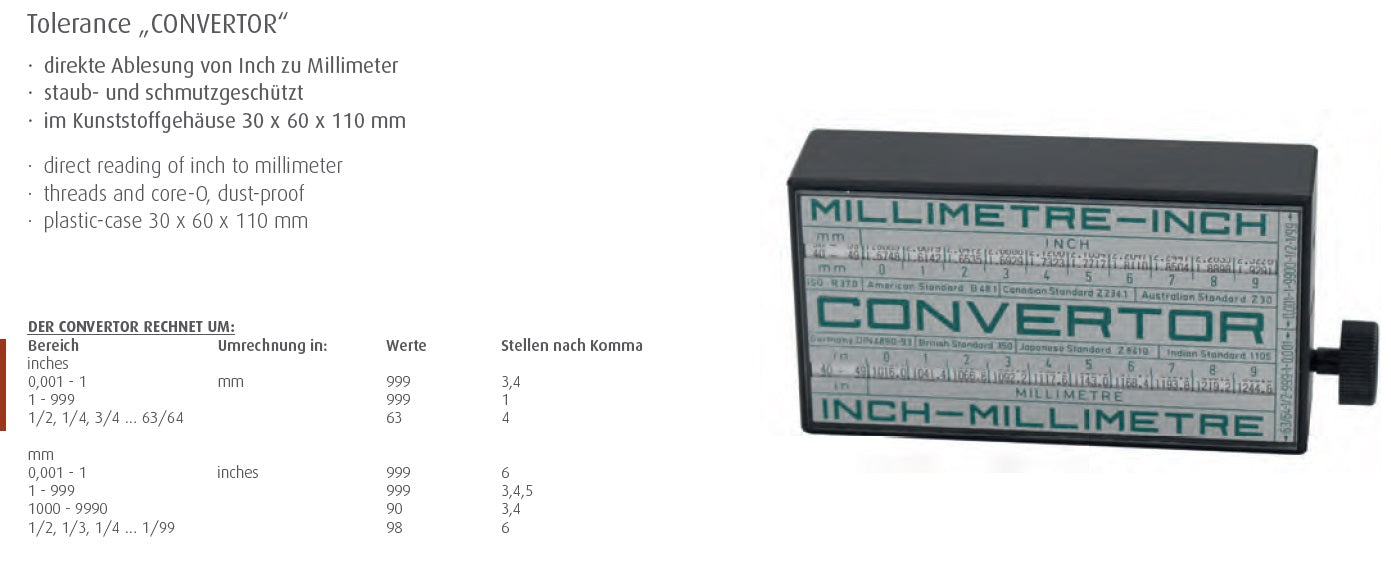 Tolerance „CONVERTOR“ (MIB Germany)