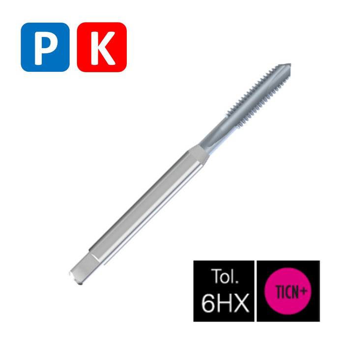 HSSE-PM Powder Metal Steel Threading Tap, Tolerance 6HX , Reinforced shank, TiCN coating. DIN371D (M3 - M10)