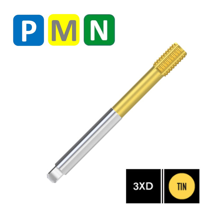 HSSE PM Powder Metal Steel Threading Tap, Thin shank, DIN 376-C, 6HX ( M8x1.00 - M16x2.00 )