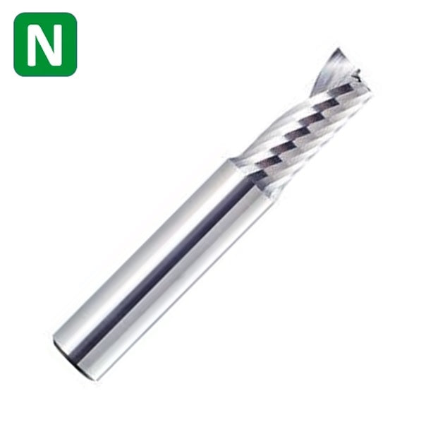 Solid Carbide Single Flute End Mill, Short Series, Helix at 45º (3mm - 10mm)