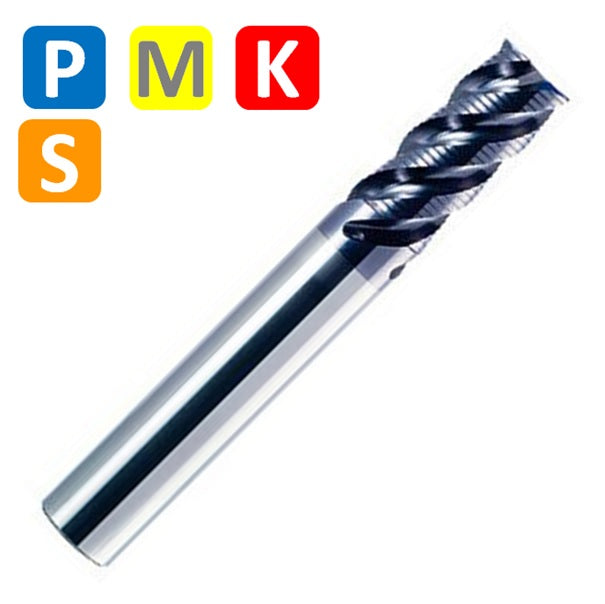 Solid Carbide 3/4/5/6 Flute Roughing Mill Cutter Helix at 45º Chamfer at 45º