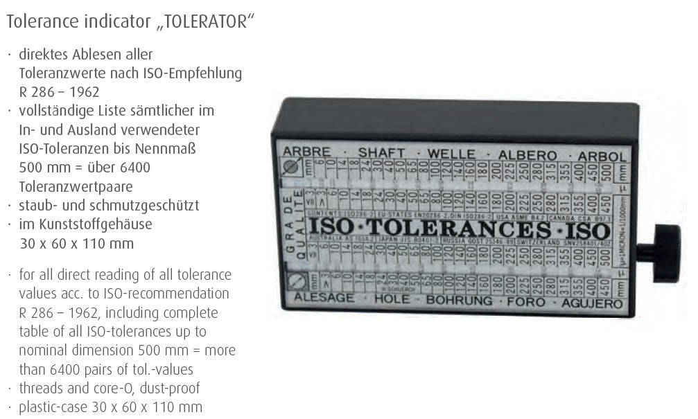 Tolerance indicator „TOLERATOR“ (MIB Germany)