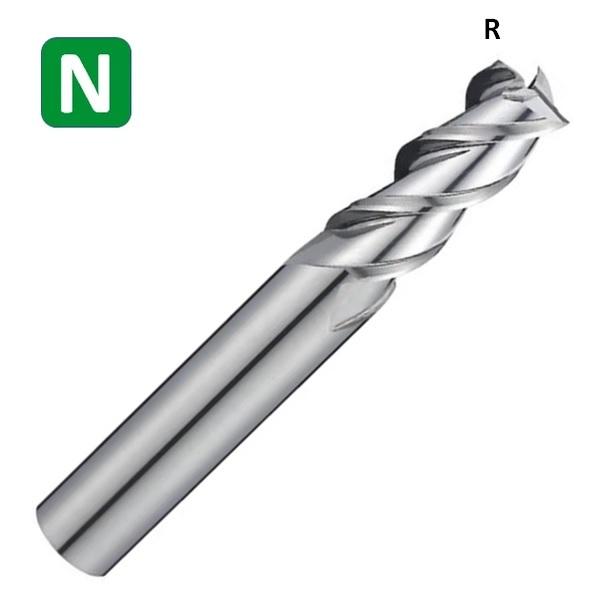 Solid Carbide 3 Flute End Mill with Corner Radius